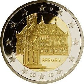 Germany 2 euro 2010 Bremen 1 mint BiMetallic UNC  