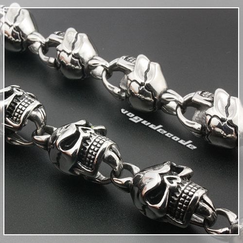 18 ~ 36 Huge & Heavy 316L Stainless Steel Skull Mens Biker Necklace 