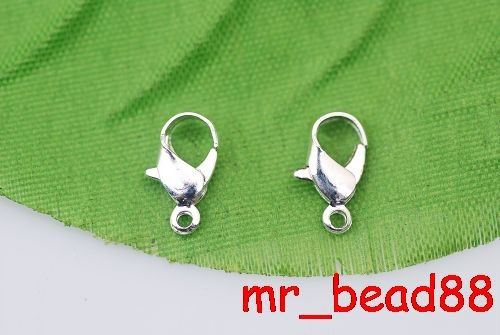 Free Ship  200pcs silver plated lobster Clasp&Hook  