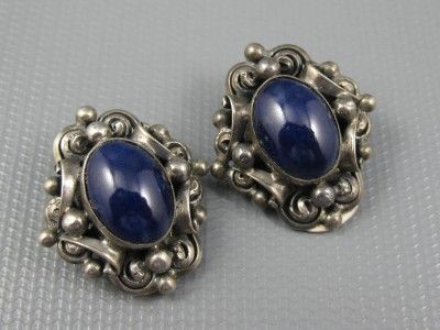 Old Peruzzi 800 Silver Florence Amethyst Clipon Earrings Italy  