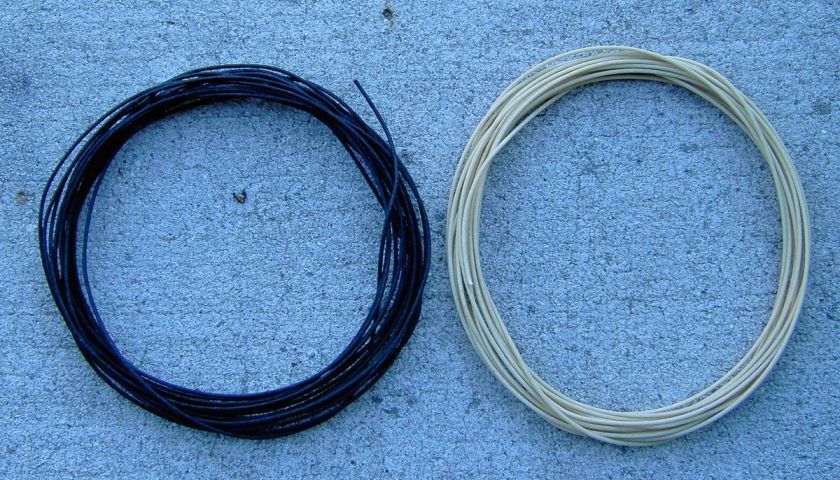 25 ft Cloth Push Back TINNED Guitar Wire Black & White 22 awg 