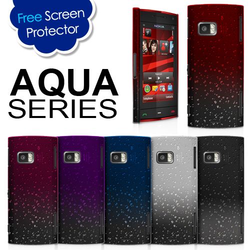 3D RAIN DROP DESIGN HARD CASE COVER For Nokia X6 + Screen Protector 