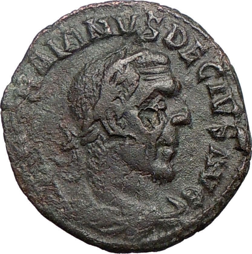 TRAJAN DECIUS RARE 249AD Rare Viminacium Moesia Ancient Roman Coin 