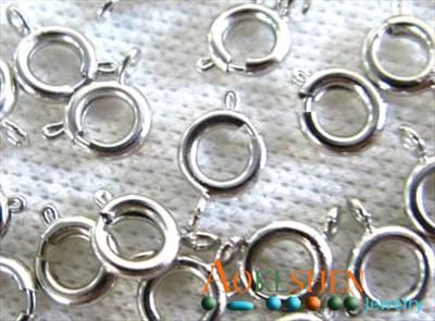   305pcs Silver Bracelet Jewelry Round Spring Clasp beads 12*7mm cjq9