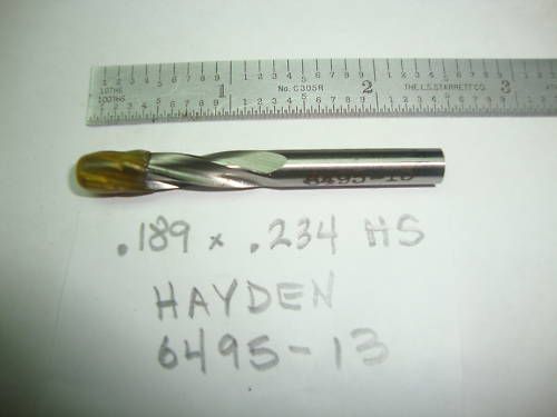 AIRCRAFT TOOL REAMER SPIRAL FLUTED HS NEW .189x.234  