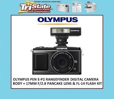 Olympus PEN E P2 BLACK Digital Camera +17mm +FL14 NEW 50332172043 