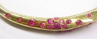 Ruby GP Sterling Silver Bangle Bracelet ~ 7 1/4  