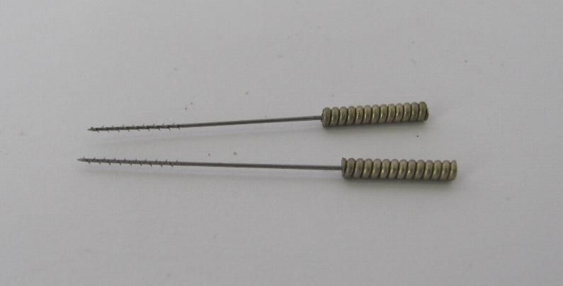 WWII GERMAN ANTIQUE DENTAL NERVE EXTRACTING SPIRAL NEEDLES – 2 VIALS 