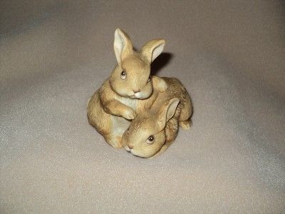 HOMCO Porcelain Baby Bunny Rabbits #1455 Figurine  