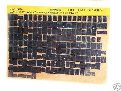 Caterpillar Parts Manual D6D Dozer 6X1115 up Microfiche  