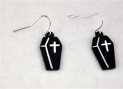 NEW COFFIN EARRINGS GOTHIC VAMP DEATHROCK WITCHY HORROR  