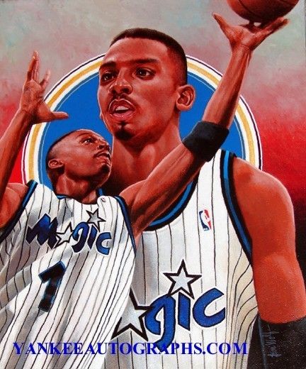 PENNY HARDAWAY MAGIC LEON WOLF HAND PAINTED 16 X 20.  