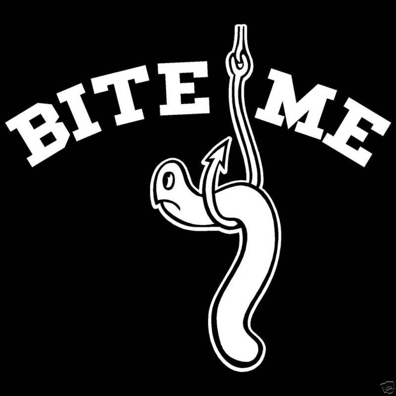 Bite Me Hook Worm Fishing Fish Funny T Shirt Colors  