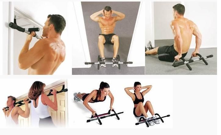   Pull Up Doorway Gym Multi Function Iron Bar hold up to 300 lbs  