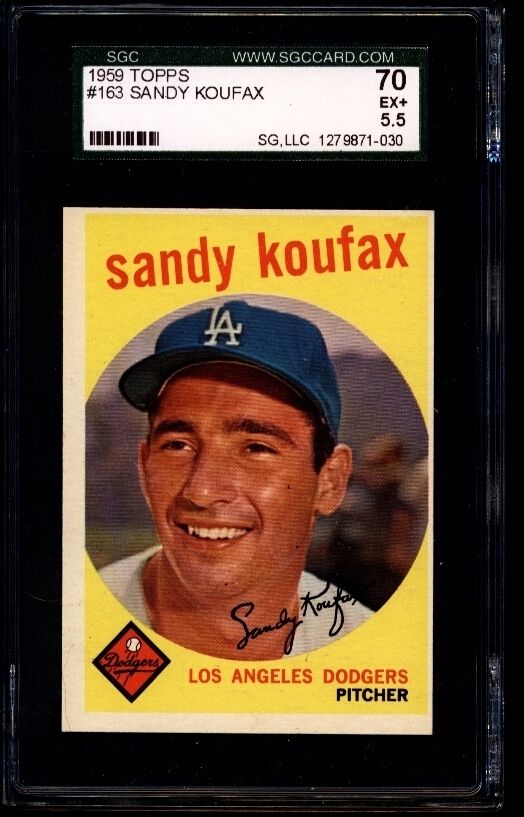 1959 TOPPS #163 SANDY KOUFAX DODGERS SGC 70 = 5.5 030  