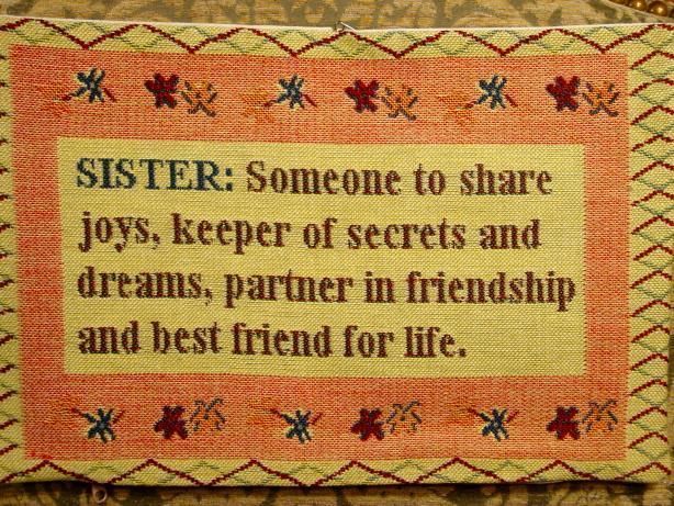 SISTER Best Friend Life Belgian Tapestry Pillow Cover  