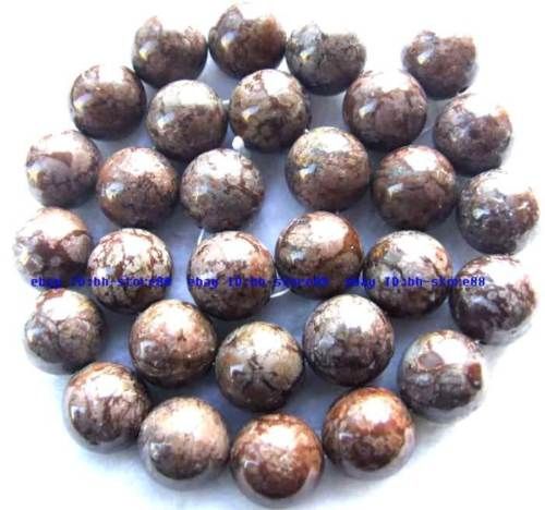 12mm natural snowflake obsidian Jasper round Beads 15  