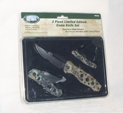 LIMITED EDITION NW TRAIL CAMO KNIFE SET   3 PIECE W9335  