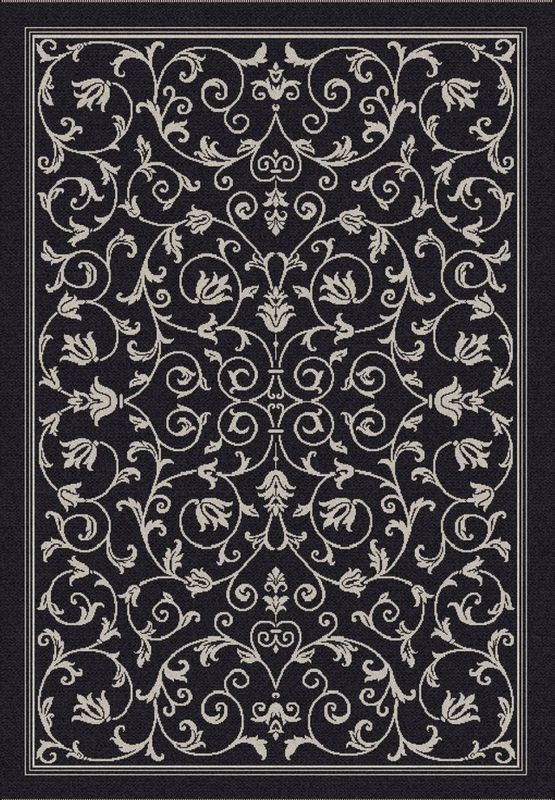 NEW Washable Indoor/Outdoor Carpet Area Rug Black 5x8  