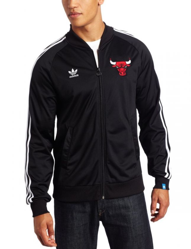 NEW Adidas Originals CHICAGO BULLS Legacy Track Top Jacket Black 