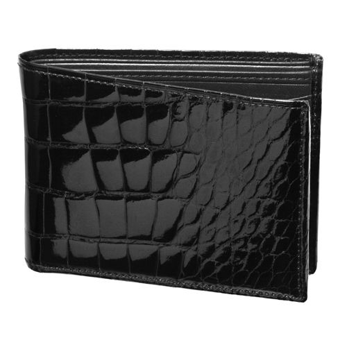 Trafalgar Mens Dark Brown American Alligator Leather Double Billfold 