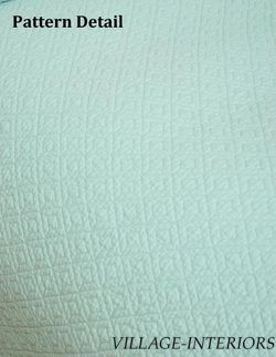 HOTEL AQUA BLUE KING QUILT MATELASSE COVERLET SET *  