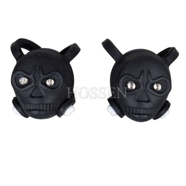 2pcs Bike Bicycle Skull 2 Led Safty Rear Light Universal Decorative 