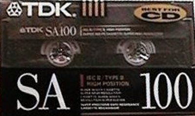 New TDK SA100 IEC II/Type II High Position Audio Cassette  