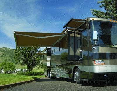 GUDCRAFT RV AWNING PATIO AWNING RETRACTABLE AWNING SOLID BEIGE COLOR 