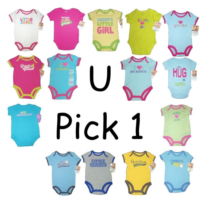   QUOTES BODYSUIT CARTERS BABY GIRLS BOYS ONESIE NB TO 18 MO NWT NEW