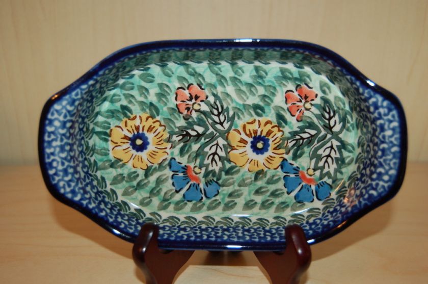 Polish Pottery Casserole Serving Dish Bakeware Unikat  