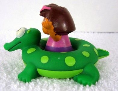 MINI Bath Toy DORA the EXPLORER on Green Alligator Raft  