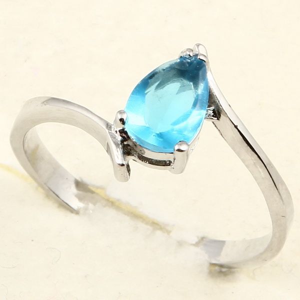 PEAR CUT BLUE TOPAZ *91* RING  