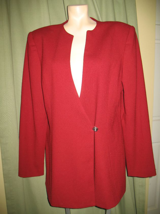 COLDWATER CREEK CRANBERRY BRICK CHIC CHICKTUNIC JACKET BLAZER 14 