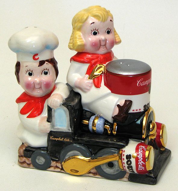 CAMPBELLS SOUP KIDS CERAMIC SALT & PEPPER SET   NEW  