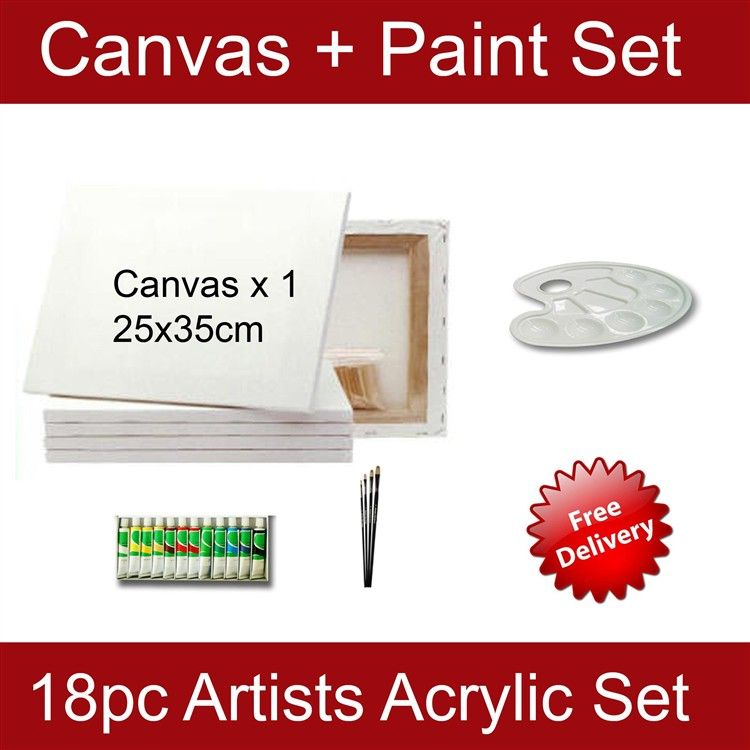 Canvas Easel Acrylic Oil Water Paint Box Set new 121pc  