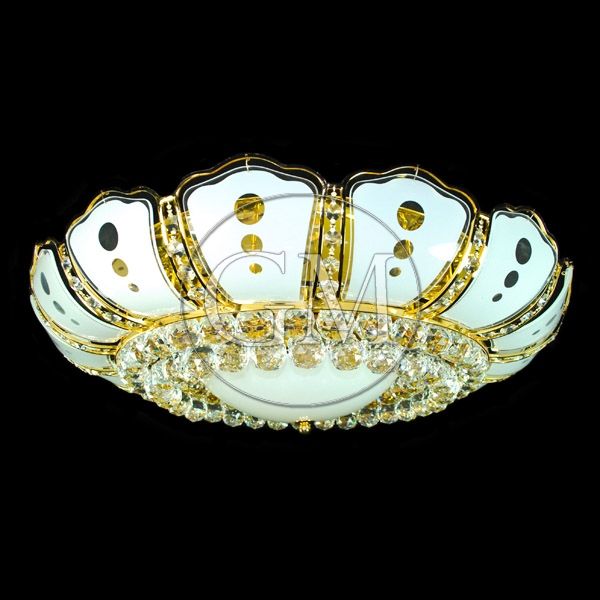 32D Ceiling Flush Mount Crystal Chandelier Light Fixture w. 15 Lts 