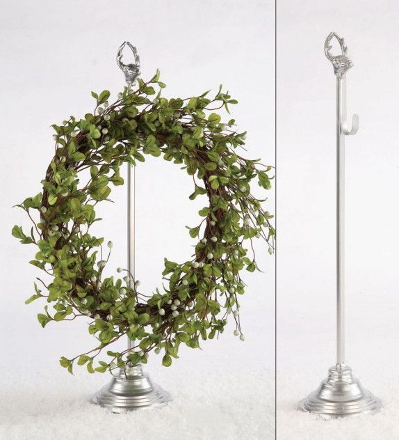 Silver Stag Reindeer TABLE TOP WREATH HOLDER Deer NEW  