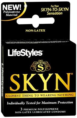 LIFESTYLES SKYN NON LATEX CONDOMS IN A RETAIL BOX  