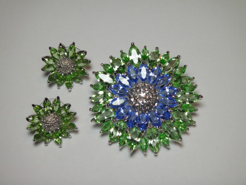 RARE RETIRED RHINESTONE NOLAN MILLER DEMI SET EARRINGS & PIN BROOCH 