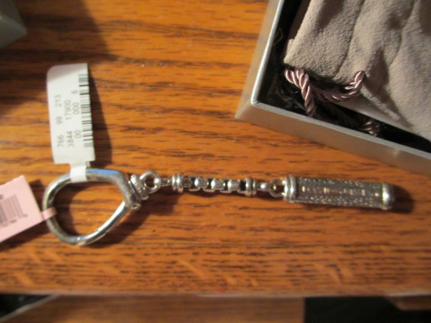 David Yurman sterling silver exotic alligator key chain new  