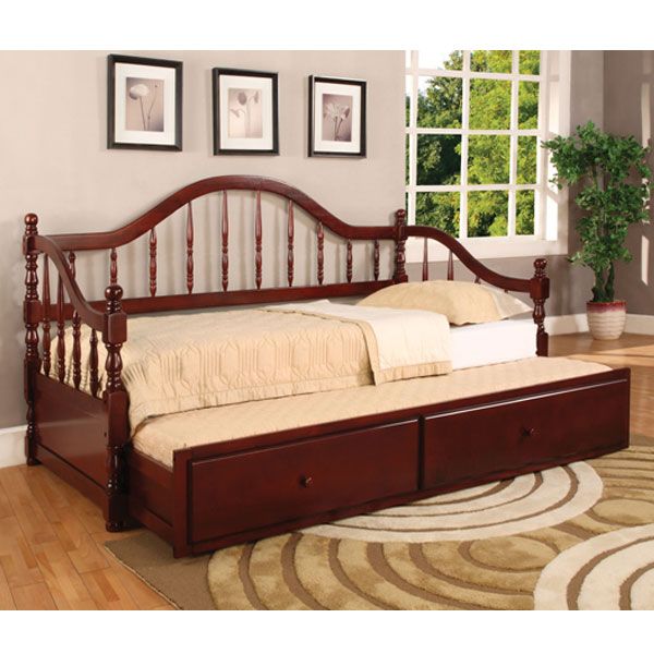 Hamburg Dark Cherry Finish Daybed with Trundle  