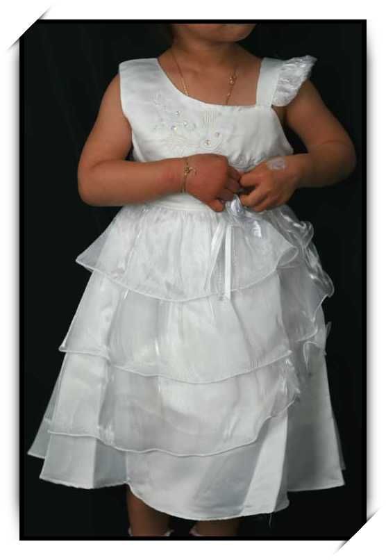 Robe fille bolero mariage ceremonie 4 ans FRB2 blanche  