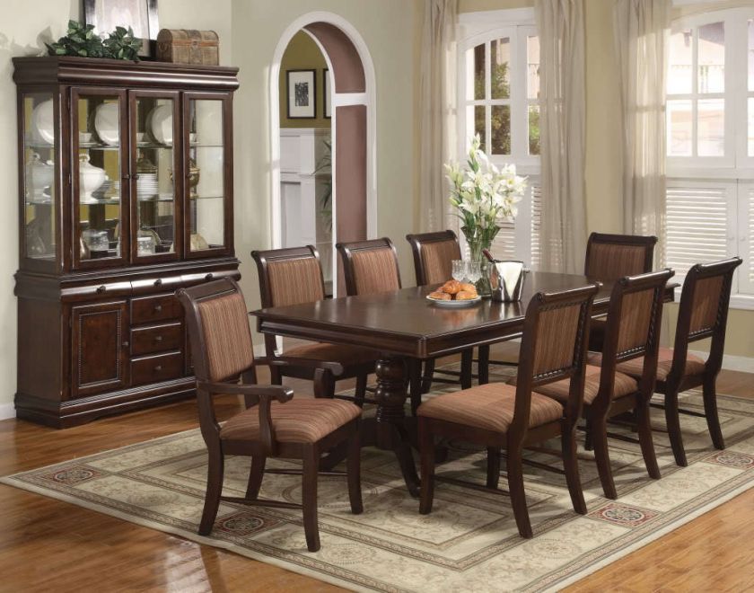 Merlot 11 Pc Dining Room Set Table Chairs Buffet Hutch  