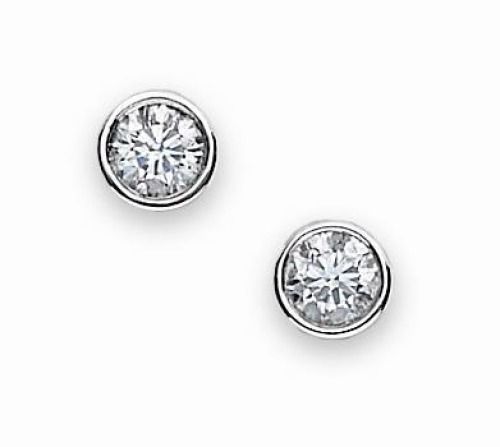 ctw G H/SI Diamond Solitaire Earring Studs In 1.82g Platinum PT950 