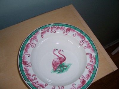 FABULOUS Flamingo Dishes. Service For 8. Tienshan Stoneware. Retired 