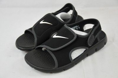 NIKE SUNRAY ADJUST 4 (GS/PS) 386518 011 BLACK WHITE (#3120) 3Y BOYS 