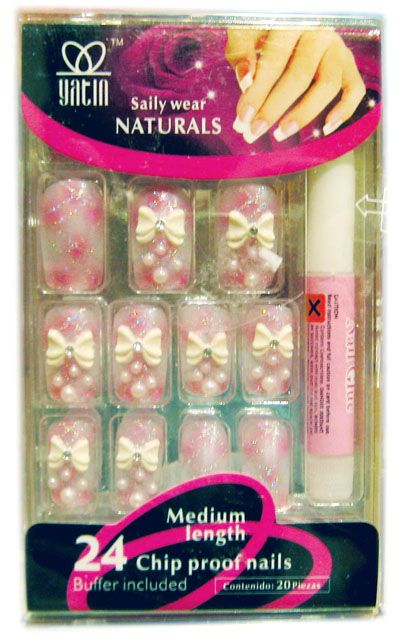 Fake Nail, DIY False Nail Kit, 24 pcs Tips with Glue,Chip Proof Great 