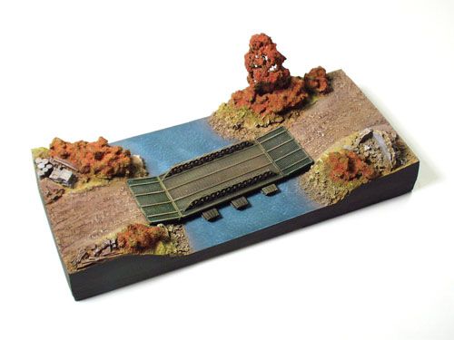   Bridge Crossing  with Pontoon Bridge in Autumn painting scheme