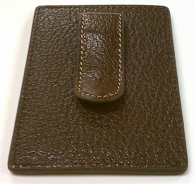   Corsica Brown Leather Money Clip Card Case Travel Front Pocket Wallet